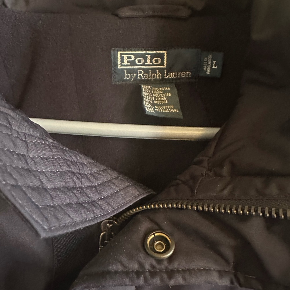 Polo Ralph Lauren Men’s Navy Blue Fleece Lined Coat size Large - Picture 2 of 11